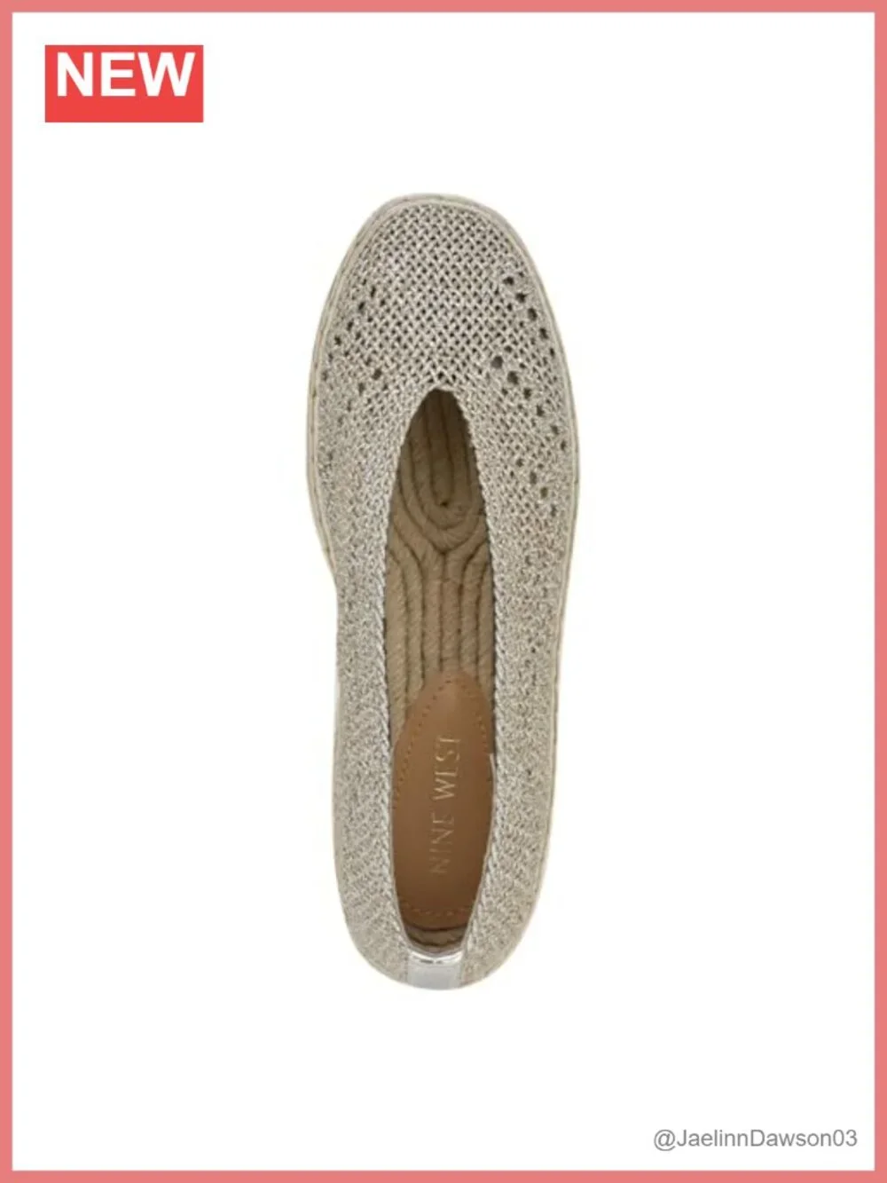 Nine West Rorie Espadrilles Slip-On Square Toe Faux Leather Woven Flats